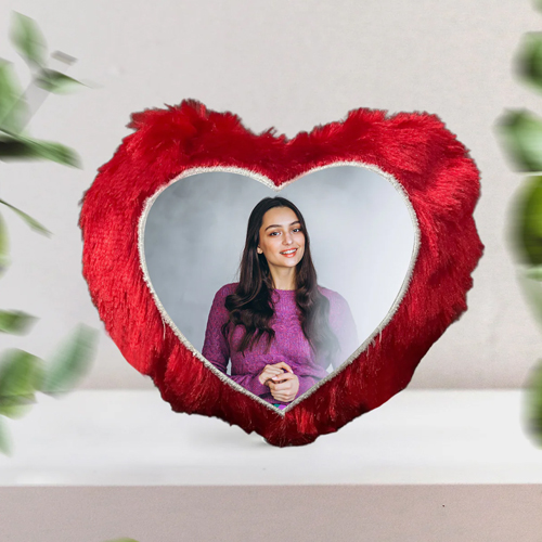 Red Heart Pillow With personalized Photo