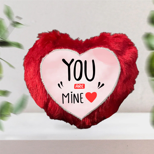 You Are Mine Red Heart Pillow
