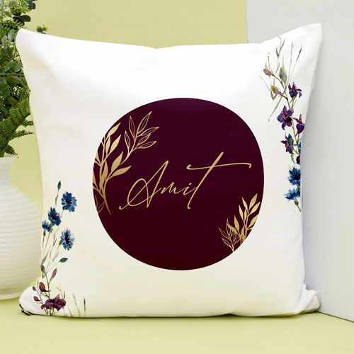 Floral Personalized Name Pillow