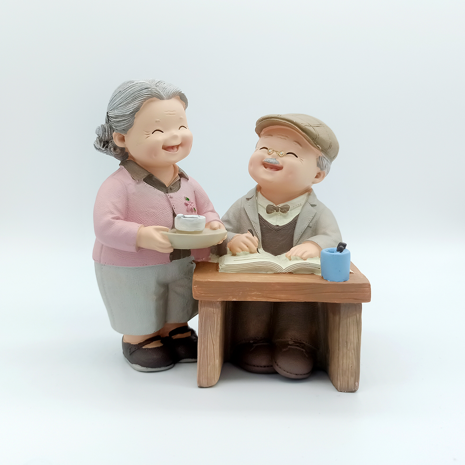 Cute Grandparents Celebrating, Lovely Couple Figurine Gift for Old Couple