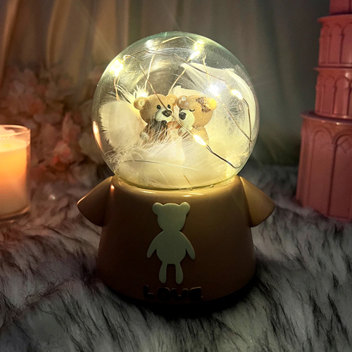 Lovely Teddy Crystal Dome Gift