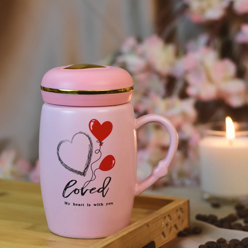 Love Heart Themed Durable Ceramic Coffee Mug