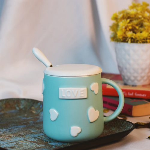 Elegant Heart Protruded Tea And Coffee Mug