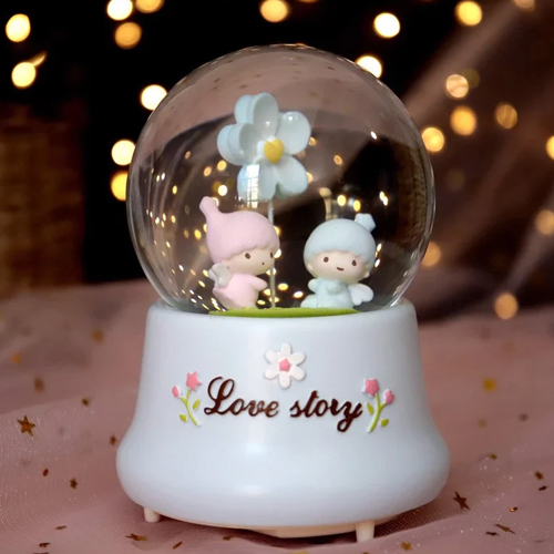 The Love Story  Cute Lovers Snow Ball